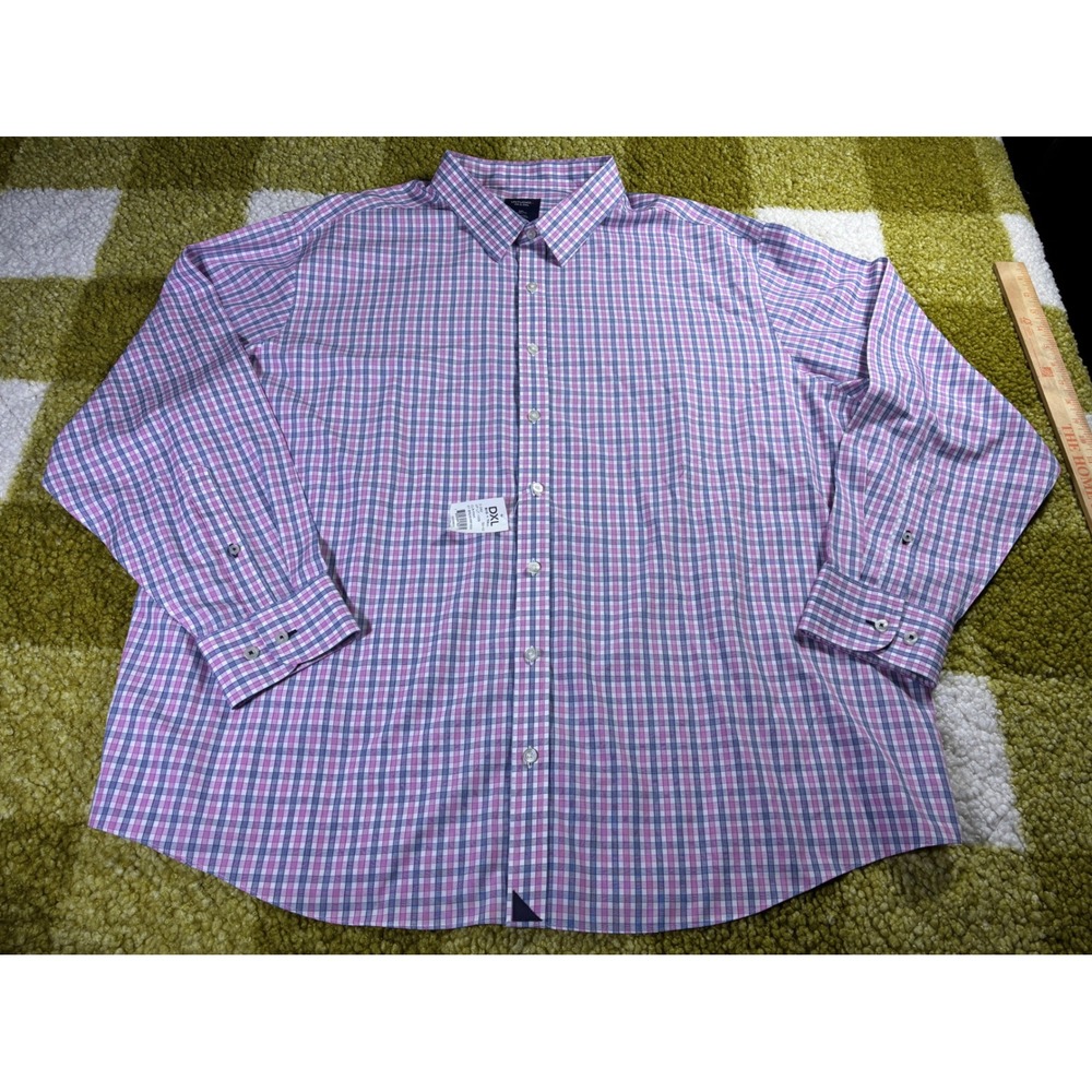 UNTUCKit Fit by DXL Mens 3XL Dolcetto-WF Pink Blue Plaid Button Down Shirt NEW